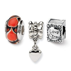 Sterling Silver Romance Boxed Bead Set Charm hide-image