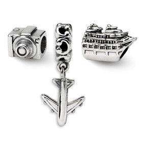 Sterling Silver Travel Bug Boxed Bead Set Charm hide-image