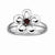 Sterling Silver Polished Garnet Flower Ring
