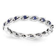 Sterling Silver Created Sapphire Ring