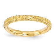 18k Gold Plated Sterling Silver Patterned Ring