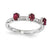 Sterling Silver Created Ruby Three Stone Ring