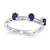 Sterling Silver Created Sapphire Three Stone Ring