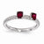 Sterling Silver Created Ruby Two Stone Ring
