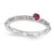 Sterling Silver Created Ruby Single Stone Ring