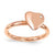 18k Rose Gold Plated Sterling Silver Heart Diamond Ring