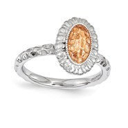 18k Rose Gold Plated Sterling Silver Oval Ring