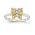 Sterling Silver & 14k Yellow Gold Plated Diamond Butterfly Rin, Size 9, (0.05 ctw, I1-I2 Clarity)