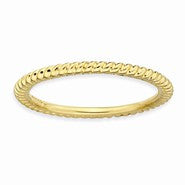Sterling Silver Gold-plated Twisted Ring