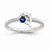 Sterling Silver Created Sapphire & Diamond Dolphin Ring