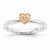 Sterling Silver/Rose Gold Plated Diamond Heart Ring