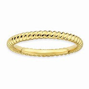 Sterling Silver Gold-plated Twisted Ring