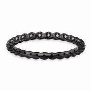 Sterling Silver Diamond Black-plated Ring