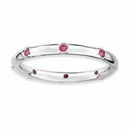 Sterling Silver Created Ruby Ring