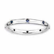Sterling Silver Created Sapphire Ring