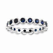 Sterling Silver Created Sapphire Ring