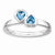 Sterling Silver Blue Topaz Double Heart Ring