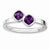 Sterling Silver Db Cushion Cut Amethyst Ring