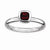 Sterling Silver Cushion Cut Garnet Ring