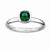 Sterling Silver Cushion Cut Emerald Ring