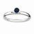 Sterling Silver High 4mm Round Sapphire Ring