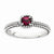 Sterling Silver Checker-cut Ruby Antiqued Ring