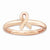 18k Rose Gold Plated Sterling Silver Awareness Ribbon, Size 5, Jewelry Ring