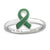 Sterling Silver Green Enameled Awareness Ribbon Ring