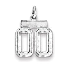 Sterling Silver Small Diamond-cut #00 Charm hide-image