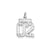 Small Diamond-cut #02 Charm in Sterling Silver