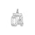 Small Diamond-cut #04 Charm in Sterling Silver