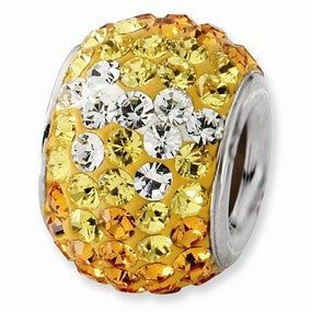 Sterling Silver Yellow Graduated Crystal Bead Charm hide-image