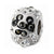 White & Black Crystal Flower Charm Bead in Sterling Silver