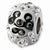 Sterling Silver White & Black Crystal Flower Bead Charm hide-image