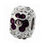White & Purple Crystal Flower Charm Bead in Sterling Silver