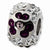 Sterling Silver White & Purple Crystal Flower Bead Charm hide-image