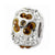 White & Brown Crystal Flower Charm Bead in Sterling Silver
