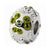 White & Green Crystal Flower Charm Bead in Sterling Silver