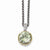 14K Yellow Gold and Silver Green Quartz and Diamond Necklace
