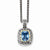 14K Yellow Gold and Silver Antiqued Light Swiss Blue Topaz Necklace