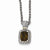 14K Yellow Gold and Silver Antiqued Smokey Quartz Necklace
