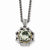 14K Yellow Gold and Silver Antiqued Green Quartz and Diamond Necklace