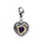 Amethyst Antiqued Charm in Sterling Silver W/14k Gold