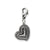 3-D Antiqued Heart Charm in Sterling Silver