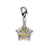 Ant. Diamond Star Charm in Sterling Silver W/14k Gold