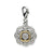 3-D Diamond Filigree Charm in Sterling Silver W/14k Gold