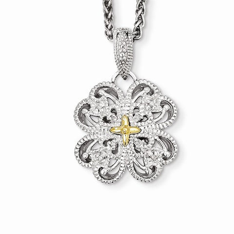 14K Yellow Gold Diamond Vintage Necklace