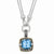 14K Yellow Gold and Silver Sky Blue Topaz & Diamond Necklace