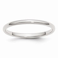 Sterling Silver 2mm Half-Round Wedding Band