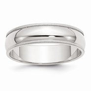 Sterling Silver 6mm Half Round Milgrain Wedding Band
